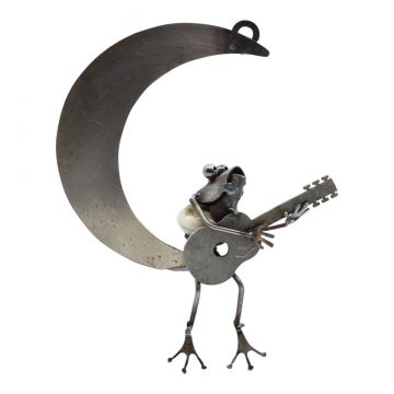 Cabinet Knob Frog on Moon with Guitar
